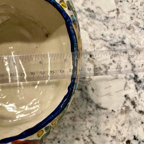 Vintage Hand-painted Mexican Talavera Ceramic Chicken Planter - Picture 10 of 11